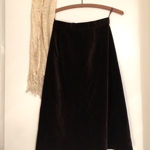 Vintage Chocolate brown velvet skirt size 00